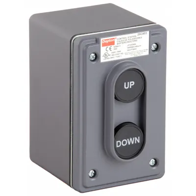 Dayton Control Station: (2) Push Buttons, 0 Pilot Lights, 2NO, Up/Down - Push-Button Control Stations