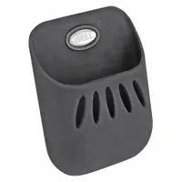 This black mobile phone mount is designed for passenger vehicles and attaches to most air vents using a rotating clip. It provides a secure location to hold a mobile phone, making it accessible for navigation or hands-free use while driving
