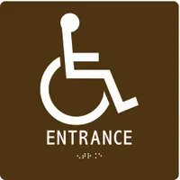 ADA Braille Facility Sign: Modified Acrylic, Adhesive Sign Mounting, 8 in x 8 in Nominal Sign Size
