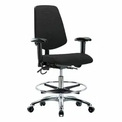 APPROVED VENDOR ESD Task Chair, Fabric, Arms Included, Height Range 21 1/2 in to 29 in