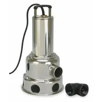 DAYTON Sewage Ejector Pump: Single Phase, 1 hp, 230V AC, 126 gpm Flow Rate @ 10' of Head, 2 in MNPT (MPN 2JGA6)