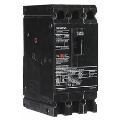 Siemens HED4 series molded case circuit breaker rated 125 A with a maximum AIR rating of 42kA at 480V AC. Features fixed instantaneous trip, ABC phase connection, and load-side lug terminals. Suitable for overcurrent protection in branch circuits and feeder protection in panelboards and switchboards.