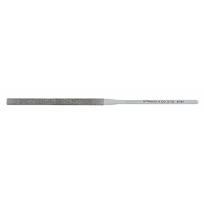 STRAUSS Needle File: Equaling, 80_100 Grit, 2 75591/100000 in Lg without Tang, 3/16 in Wd - Diamond-Coated Needle Files