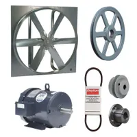 Exhaust Fan with Drive Package: Belt Drive, 48 in Blade, 3 hp, 31,442 cfm, 230/460V AC, 3 ph (MPN 7D529)