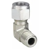 Compression Fitting Elbow: 3/8 in OD x 1/4 in Pipe Size, 9/16-20 Thread Size, Compression x MNPT (MPN 6MSEL4N-S)