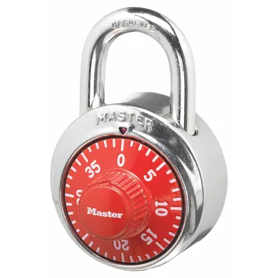MASTER LOCK Combination Padlock: Dial Combo, Silver, Stainless Steel, Std Shackle - Standard Shackle Combination Padlocks