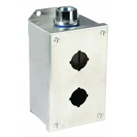 SCHNEIDER ELECTRIC Push Button Enclosure: 30mm, 2 Holes, 304 Stainless Steel, NEMA 1/12/3/4/4X (MPN 9001KYSS2)