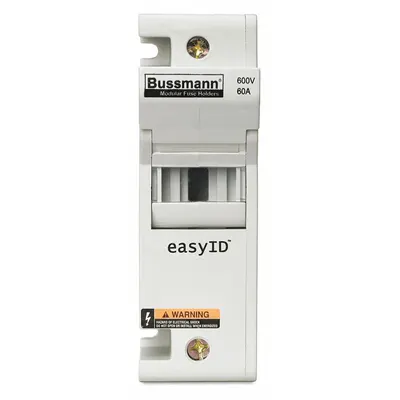BUSSMANN Fuse Block: Finger-Safe, 1 Pole, 600 V AC, DIN Rail Mounting - UL Class J Fuse Blocks