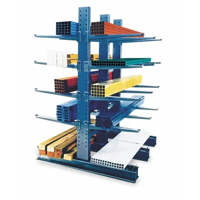 JARKE Cantilever Rack: Starter, Heavy-Duty, 74 3/4 in x 105 1/2 in x 12 ft - Heavy-Duty Pin-Lock Cantilever Rack Kits