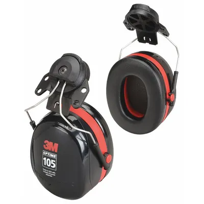 3M PELTOR Earmuffs: Hard Hat-Mounted Earmuff, Passive, 27 dB NRR, Foam/Polyurethane/PVC - Hard Hat-Mounted Earmuffs