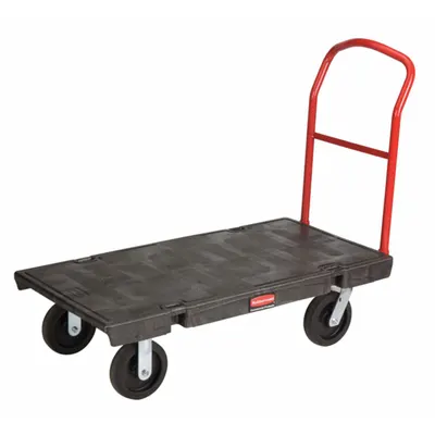RUBBERMAID COMMERCIAL PRODUCTS Platform Truck: 1,200 lb, Black, Plastic - General Purpose Plastic-Deck Platform Trucks