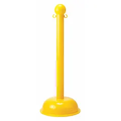 Dome-Base Plastic Chain Barrier Receiver Post, 41 in H, Yellow