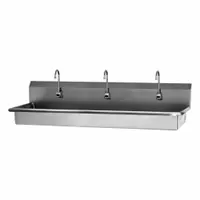 SANI-LAV Wash Station: 3 Stations, 5 in Bowl Dp, 65 in Bowl Lg, 16 1/2 in Bowl Wd, Faucet Included (MPN 5A3B)