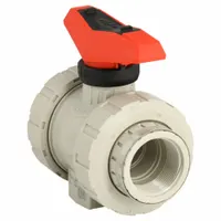 GF PIPING SYSTEMS Manual Two-Way Ball Valve: 1 1/2 in, Polypropylene, Straight, FNPT x FNPT, Lever (MPN 167546326)