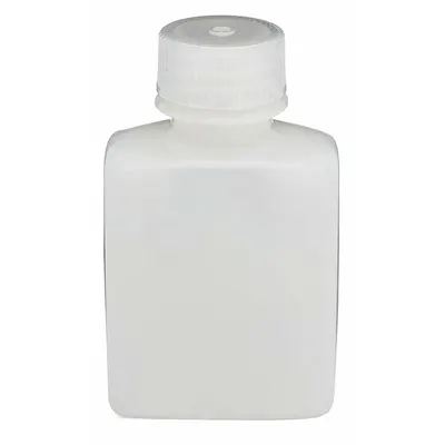 GLOBE SCIENTIFIC Sampling Bottle: 125 mL, 4.22 fl oz, HDPE, Natural - HDPE Rectangular Lab Bottles
