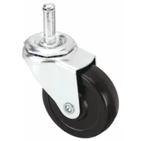 APPROVED VENDOR Stem Caster: Swivel, No Brake, 2 in Wheel Dia., 1 in Wheel Wd, Rubber, Rubber, Black