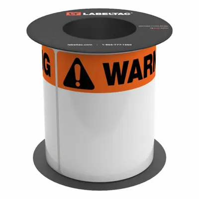 CREATIVE SAFETY SUPPLY LabelTac OSHA Header Supply: Warning, Orange Warning OSHA Header Supply - LabelTac Warning Precut Label Rolls