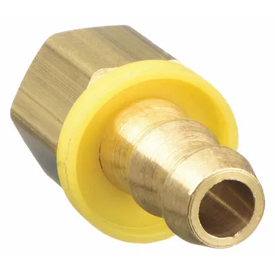 CONTINENTAL Push-On Hose Fitting: Hose Barb x NPTF, 3/8 in x 3/8 in Fitting Size, Male x Female - Brass Multipurpose (Air, Water, Chemical) Push-On Barbed Hose Fittings