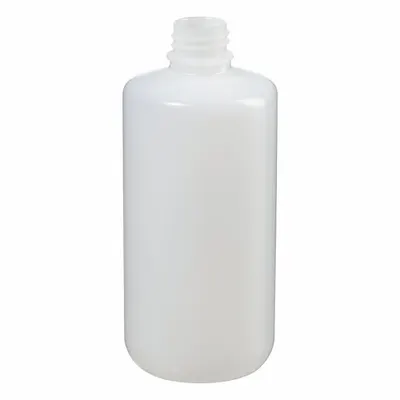 NALGENE Economy Bottle: HDPE, 16 fl oz, 500 mL, Natural, 28-415 mm Screw Closure Size - HDPE Narrow Mouth Round Lab Bottles