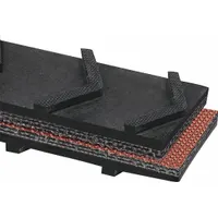 Cleated Multi-Ply Conveyor Belt: 48 in Belt Wd, 5/16 in Belt Thick, Cut to Lg (15 ft Min), Black (MPN 20029607-48)