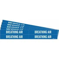 Pipe Marker: Breathing Air, Blue, White, Fits 3/4 to 2 3/8 in Pipe O.D., 4 Pipe Markers, 5 PK (MPN 7334-4-PK)