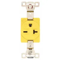 BRYANT Receptacle: Single, 6-20, Yellow, 250V AC, 20 A, 2 Pole / 3 Wire (MPN 5461CR)