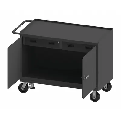 DURHAM MFG Mobile Cabinet Workbench: 48 in x 24 in, Steel, 2,000 lb Overall Load Capacity - Mobile Cabinet Benches with Drawers