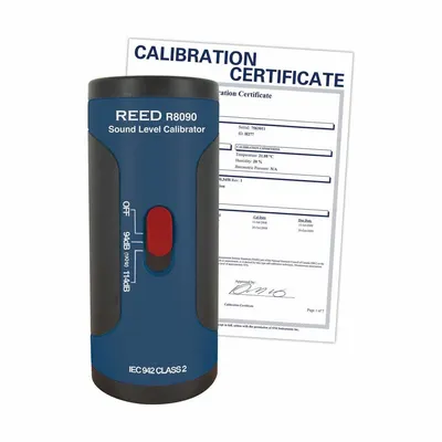 REED INSTRUMENTS Sound Level Calibrator: Included, 94 dB_114 dB Output Sound Pressure - Sound Level Calibrators