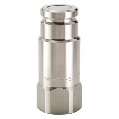 PARKER Hydraulic Quick Connect Hose Coupling: 1 in Coupling Size, 316 Stainless Steel - Parker FET Series Hydraulic Quick-Connect Coupling Plugs