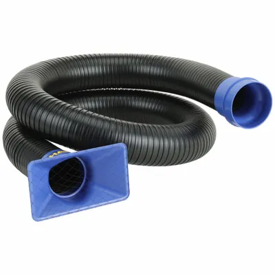 HAKKO Fume Extractor Duct Kit: 6 in Nozzle Wd, 3.9 ft Overall Lg - Hakko Benchtop Soldering Fume Extractor Hose Kits
