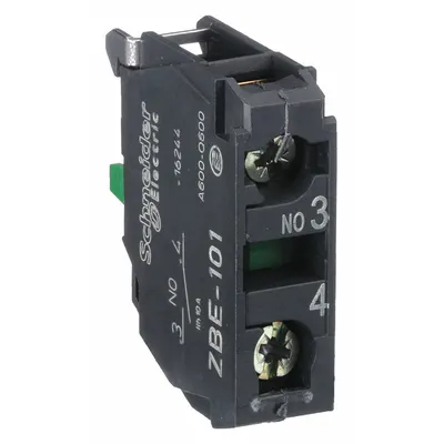 SCHNEIDER Contact Block: 22 mm Panel Mounting Size, 1NO, Momentary - Contact Blocks