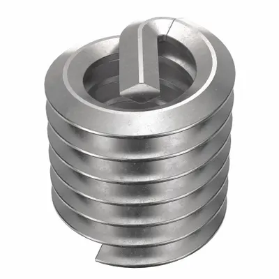 HELI-COIL Helical Insert: Tanged Tang Style, Screw-Locking, 1/4"-20 Thread Size, Plain - Screw-Locking Tanged Helical Inserts
