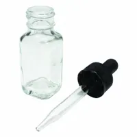 APPROVED VENDOR Dropper Bottle: Square, 30 mL, 1 fl oz, Soda Lime Glass, Colorless, Closure Included (MPN BDFSQ-1OZ)