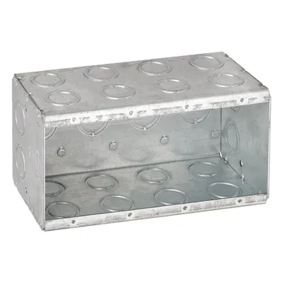 RACO Electrical Box: Steel, 4 Gangs, 3 1/2 in Box Dp, 7 3/8 in Box Wd - Masonry Electrical Boxes