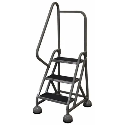 COTTERMAN Rolling Ladder: 2.3 ft Platform Ht, Partially Assembled, Steel - Steel Ultra-Stable Weight-Actuated Ladders