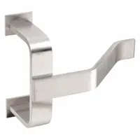 Stainless steel protector bar designed to shield exit devices from impact damage in high-traffic doorways. Measures 8 1/2 inches in length with a 4 1/2 inch projection. Constructed entirely of stainless steel with a matching finish