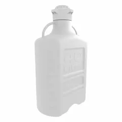 APPROVED VENDOR Rectangular Plastic Carboy with Dual Handles, 40 L, Colorless, 120 mm Screw Cap