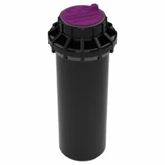 This HYDRORAIN pop-up rotor sprinkler head features a plastic body and adjustable coverage from 22 to 52 ft. It operates at 30 to 70 psi with a flow rate of 1 to 8 gpm, suitable for watering lawns, gardens, and sports fields.