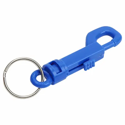 LUCKY LINE PRODUCTS Plastic Key Clip: 7/8 in Key Ring Dia, Plastic, Blue, 7/8 in Overall Wd - Belt Key Clips & Carabiners
