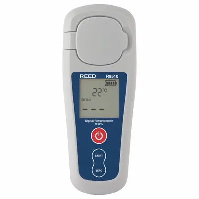 REED INSTRUMENTS Refractometer: Brix, +/-0.2% Accuracy, Auto, Digital, 2 1/4 in Overall Dp - Digital Handheld Refractometers