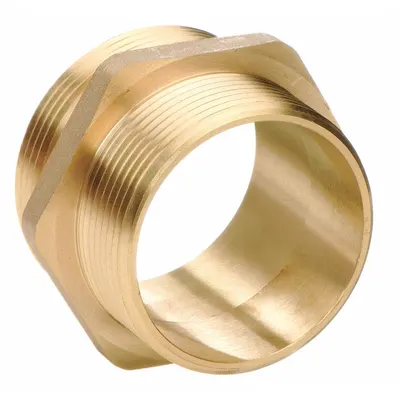 MOON AMERICAN Fire Hose Adapter: 4 in Compatible Pipe Size, NPT x NH, Straight, Brass - Brass Rigid Fire Hydrant & Standpipe Adapters