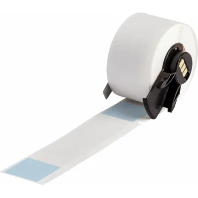 BRADY Wraparound Label: 4 in x 1 in, 1 in, Vinyl, Blue (Matte) - Brady Precut Label Rolls