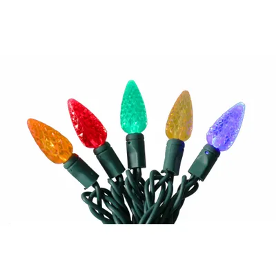 OEM Holiday String Lights: Strawberry Shape, 23 11/16 ft Lg, Blue/Green/Orange/Red/Yellow - Pinecone-Shaped Lights