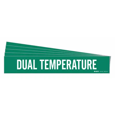 BRADY Pipe Marker: Dual Temp, Green, White, Fits 8 in and Larger Pipe O.D., 1 Pipe Markers - Dual Temperature Adhesive Pipe Markers