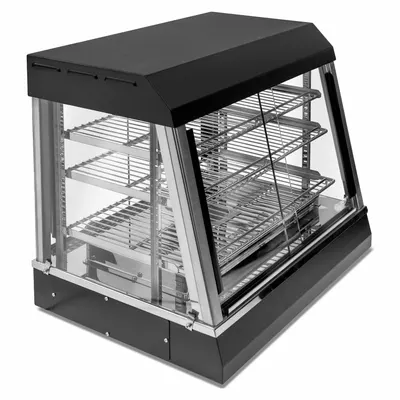 VOLLRATH Heated Display Case, 3 Shelves, Black, 1440W - Heated Display Cases