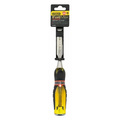 STANLEY Short Blade Chisel: Plastic, 9 in Overall Lg, 5/8 in Wd - Wood Chisels