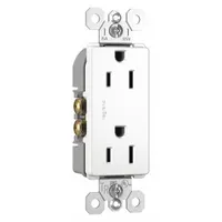 LEGRAND Receptacle: Duplex, 5-15, White, 125V AC, 15 A, 2 Pole / 3 Wire (MPN 885TRW)