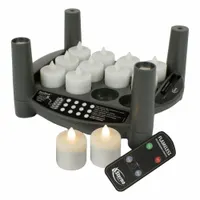 This flameless candle is made of plastic with a white jar and black/white exterior. It emits white light and is designed for use inside flameless lamps. Suitable for ambient lighting in settings where an open flame is not desired
