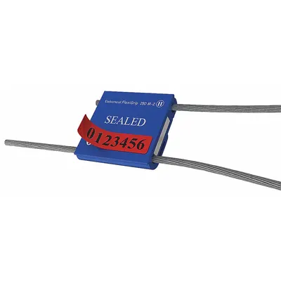 UNIVERSEAL Cable Seals: Blue, Steel, 12 in Cable Lg, 1/16 in Cable Dia, Sequential - Adjustable-Length Cable Seals