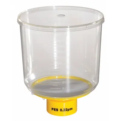 LAB SAFETY SUPPLY Bottle Top Filter: 0.22 um Max Particle Size, 90 mm Dia, PES, 1 L Upper Capacity - Bottle Top Filters